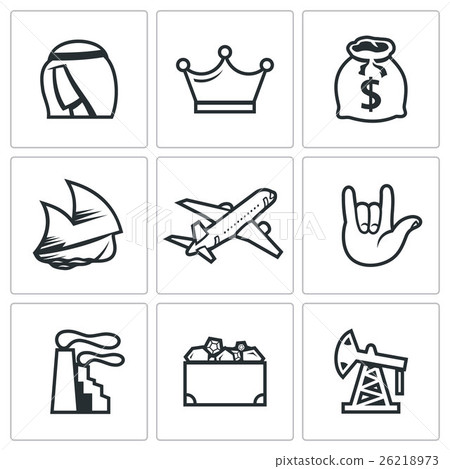 Arab sheikhs icons set. Vector Illustration. 26218973