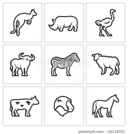 Animals Australian icons set. Vector Illustration. Animals Australian icons set. Vector Illustration. 26219301