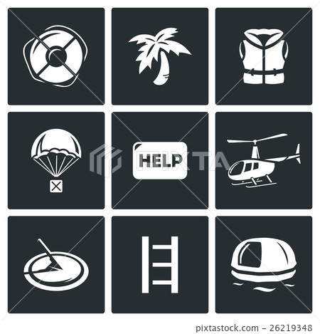 Rescue operation icons set. Vector Illustration. Rescue operation icons set. Vector Illustration. 26219348