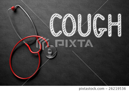 Chalkboard with Cough Concept. 3D Illustration. 26219536