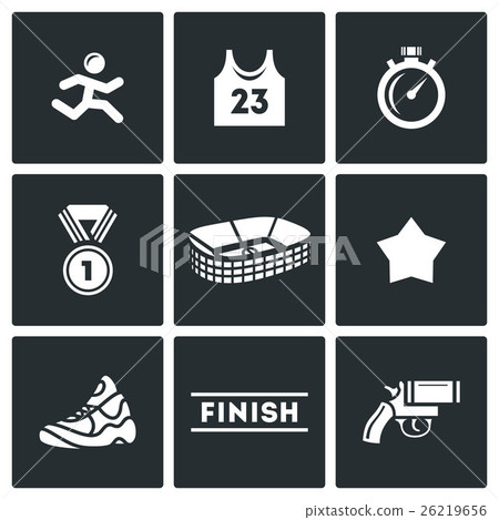 Sports jogging icons set. Vector Illustration. Sports jogging icons set. Vector Illustration. 26219656