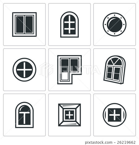 Various window icons set. Vector Illustration.  26219662