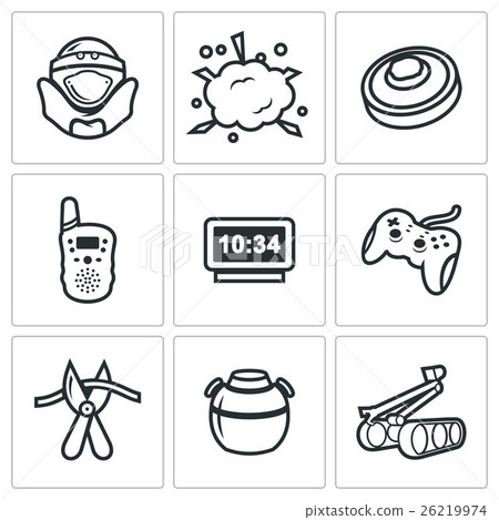 Minesweeper icons set. Vector Illustration. 26219974