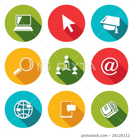 Computer literacy icons set. Vector Illustration. Computer literacy icons set. Vector Illustration. 26220112