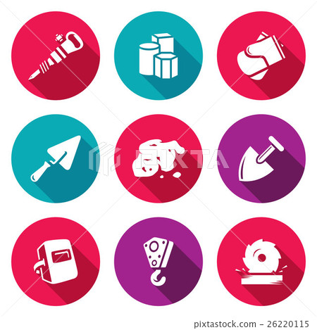 Hard work icons set. Vector Illustration. 26220115