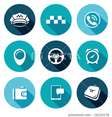 Taxi Service icons set. Vector Illustration. 26220156