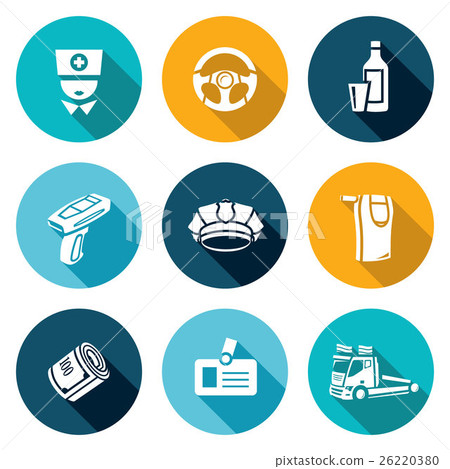 Drunken driving icons set. Vector Illustration. Drunken driving icons set. Vector Illustration. 26220380