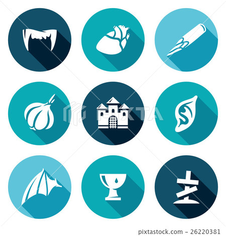 Vampires and means against them icons set. Vector Vampires and means against them icons set. Vector 26220381