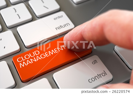 Hand Finger Press Cloud Management Keypad. 3D. 26220574
