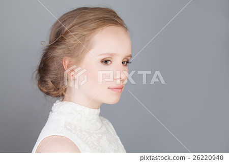 Cute Blonde Girl with Prom Hairstyle. Profile Cute Blonde Girl with Prom Hairstyle. Profile 26220940