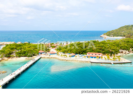 Beach and tropical resort, Labadee island, Haiti. 26221926