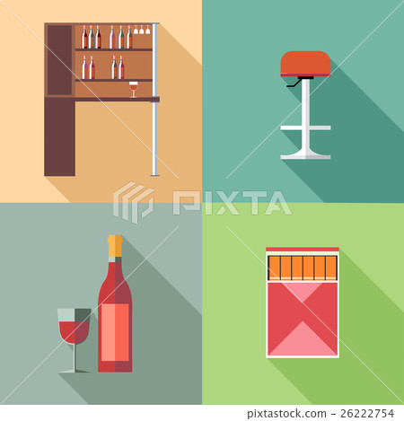 Furniture set with wine bottles and chair Furniture set with wine bottles and chair 26222754
