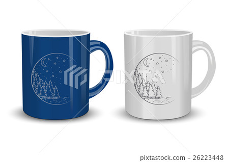 Two cups. Vector illustration of hot Christmas Two cups. Vector illustration of hot Christmas 26223448