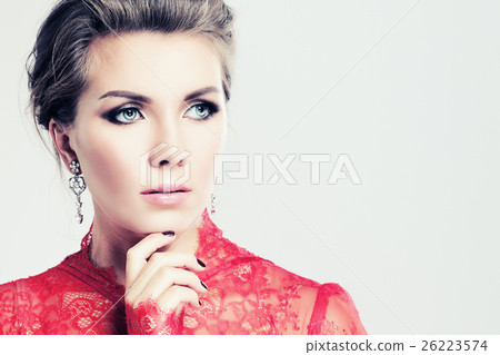 Fashion Woman Thinking on Background 26223574