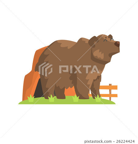 Brown Bear Coming Out Of Bear Den Standing On 26224424