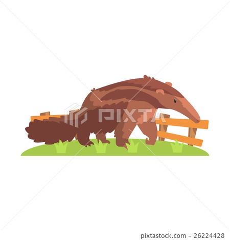 Brown Anteater With Long Snout Standing On Green 26224428