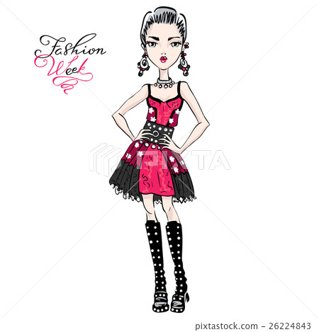 Vector cute fashion girl 26224843