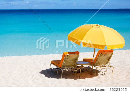 sunbeds at the beach 26225935