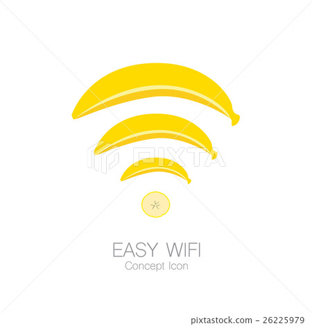 Easy wifi concept icon in banana shape 26225979