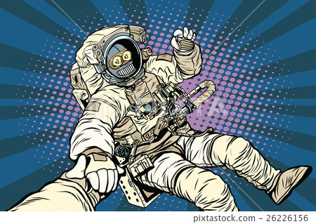 Follow me robot astronaut gesture okay 26226156