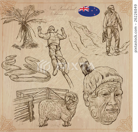 New Zealand. Pictures of Life. Vector pack. 26226849