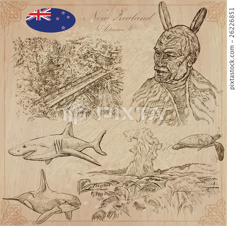 New Zealand. Pictures of Life. Vector pack. 26226851
