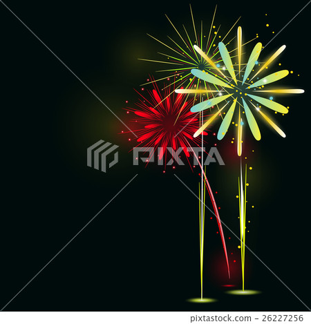 Beautiful Fireworks on black background 26227256