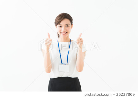 Woman giving thumbs up with both hands 26227809