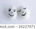 Funny eggs imitating a happy couple of lovers 26227971