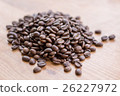 Handful lot of brown roasted coffee beans 26227972