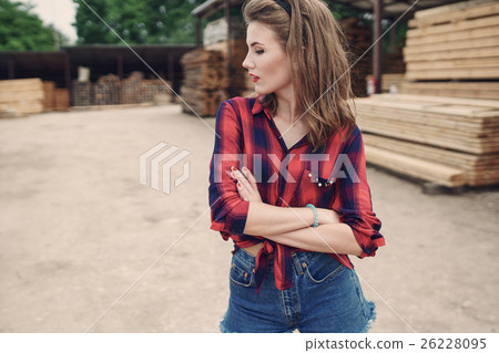 pin-up girl on the street 26228095