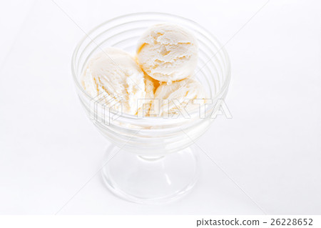 Vanilla sundae ice cream in cup on white 26228652
