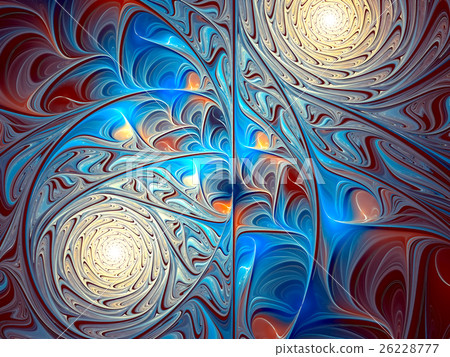 Abstract stained-glass ornament - digitally 26228777