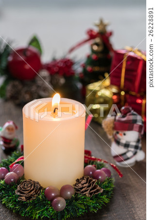 Christmas image [candle and snow dalma] 26228891