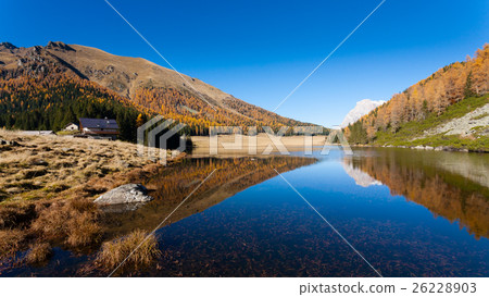 Autumn panorama from mountain lake Autumn panorama from mountain lake 26228903