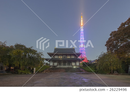 運動消除對婦女的暴力行為“東京紫光點亮”東京鐵塔和Zojoji(HDR)_a 運動消除對婦女的暴力行為“東京紫光點亮”東京鐵塔和Zojoji(HDR)_a 26229496