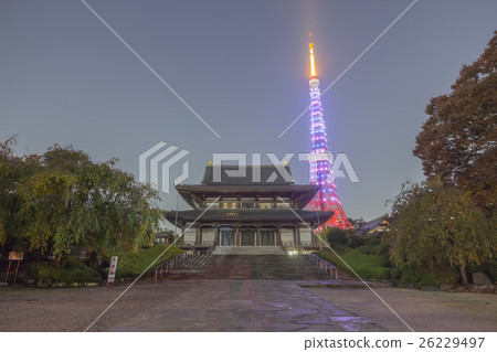 運動消除對婦女的暴力行為“東京紫燈亮起”東京鐵塔和Zojoji(HDR)_b 運動消除對婦女的暴力行為“東京紫燈亮起”東京鐵塔和Zojoji(HDR)_b 26229497