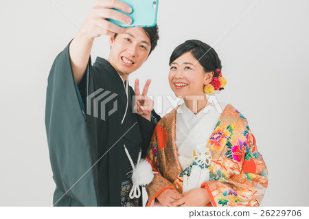 bridal couple, bride and groom, kimono marriage 26229706