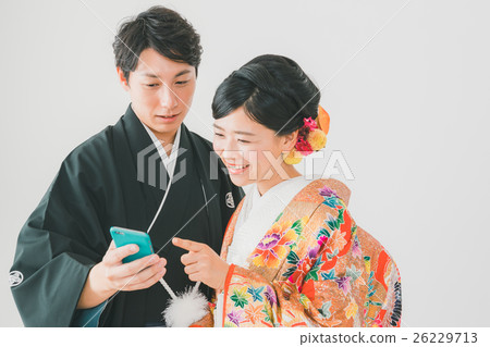 bridal couple, bride and groom, japanese clothing 26229713