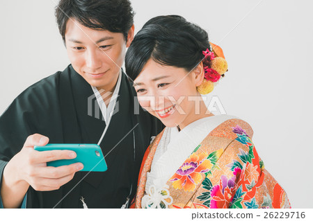 bridal couple, bride and groom, japanese clothing 26229716