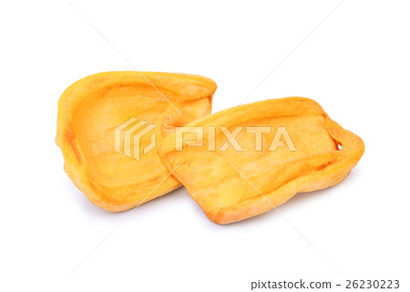 Dried jackfruit slices isolated on white  26230223