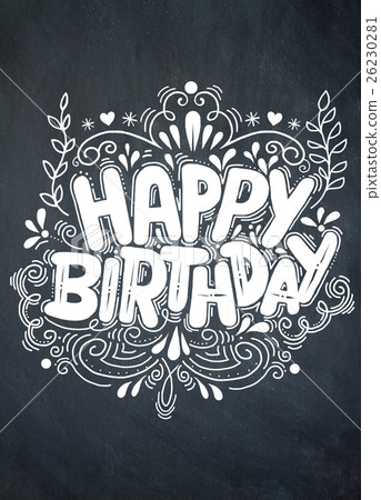 Birthday card design vintage style template 26230281