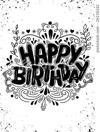 Birthday card design vintage style template 26230282