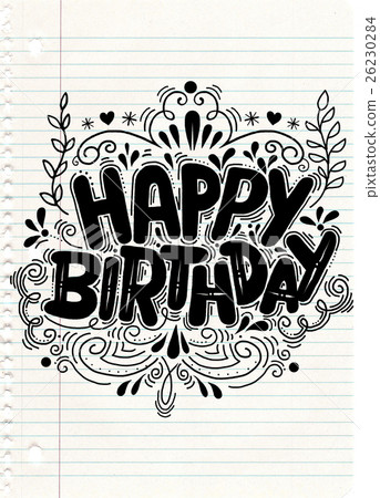 Birthday card design vintage style template 26230284