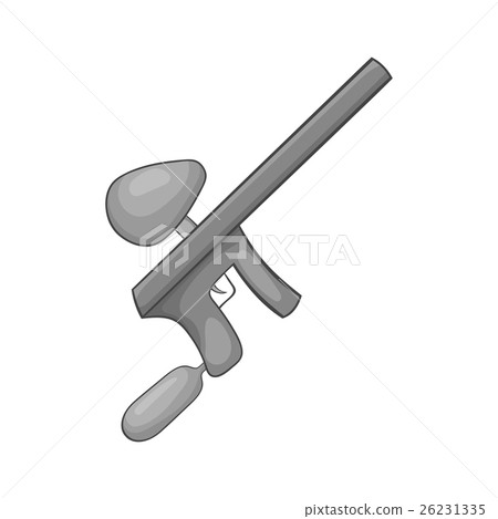 Paintball gun icon, black monochrome style Paintball gun icon, black monochrome style 26231335