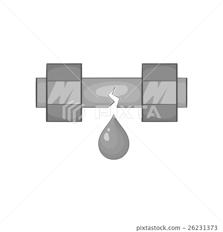 Breakthrough water pipe icon, monochrome style 26231373