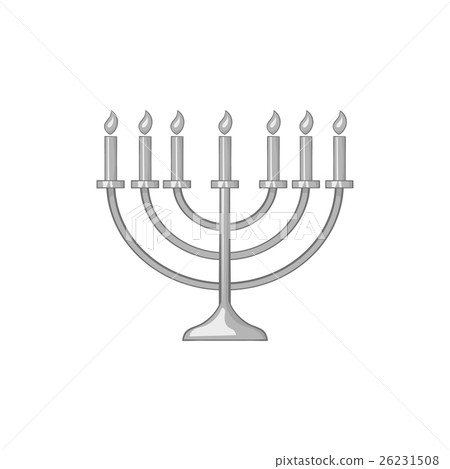 Menorah icon, black monochrome style Menorah icon, black monochrome style 26231508