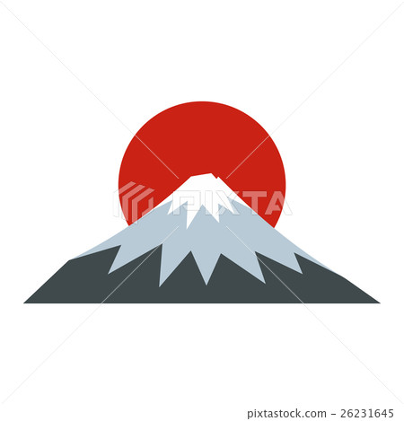 The sacred mountain of Fuji, Japan icon flat style 26231645