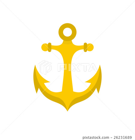 Anchor icon in flat style - Stock Illustration [26231689] - PIXTA