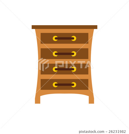 Chest of drawers icon, flat style Chest of drawers icon, flat style 26231982